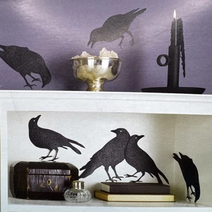 Martha Stewart Handwerk Halloween Deko Innen Fenster Krähe Silhouetten Vogel - Bild 1 von 7