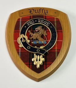 SCHOTTLAND Clan DUFFY Familienwappen Plakette Tartan kariert Eichenholz Wappen - Bild 1 von 11