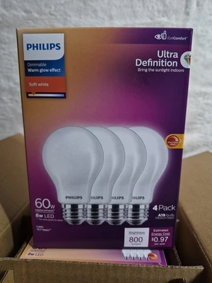 (Case Of 16) Philips Soft White Led Light Bulbs Dimmable Eyecomfort A19 Bulb - Image 1 of 4