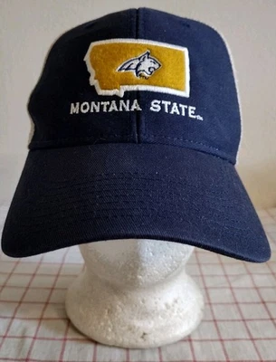 De Colección Montana State Bobcats Trucker Gorra Sombrero Azul Para Hombres Ajustable Malla Bordada Foto 1 de 4