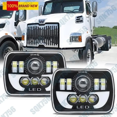 Faro rectangular LED HI/LO 2012-2023 para Western Star 4700SB 2 piezas 120 W 7x6 pulgadas Foto 1 de 4