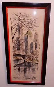 ORIGINAL by Listed John Haymson (1902 - 1980) "CENTRAL PARK" Watercolor Painting - Picture 1 of 22
