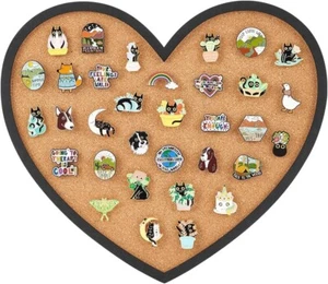 Pin Board Heart Cork Board Bulletin Display Board, 0.8inch Thick Wall Mounted... - Picture 1 of 3