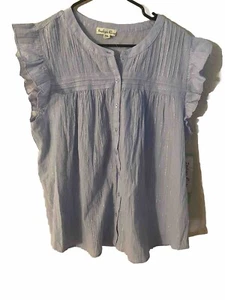 Nuevo con etiquetas Top Rosa Índigo Talla PXLarge/Azul Claro/Patrón Dorado y Plateado - Imagen 1 de 6