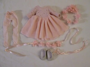 Rebeca Tänzer Outfit 13" Paola Reina Las Amigas Puppe rosa Kleid Strumpfhose Bänder - Bild 1 von 6