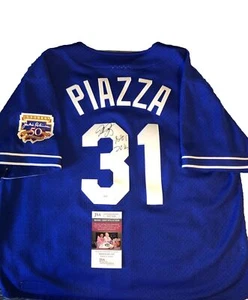 Mike Piazza Signed Mitchell & Ness BP Los Angeles Dodgers Jersey ‘HOF 2016’ JSA  - Picture 1 of 9