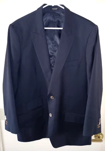 Traje de cirujano de lana SAM SURIN a medida Taiors 44R 41x29 azul marino Super 150's puños - Imagen 1 de 18