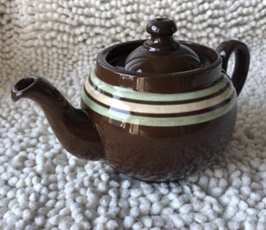 Antique TEAPOT ALB Striped BROWN BETTY  Alcock Lindley & Bloore  England - Picture 1 of 9