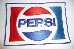 Logo Pepsi Grande 9"" X 6"" Toppa in tessuto cucita per giacca nuovo vecchio stock - Foto 1 di 2