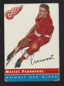 1954 Topps #27 Marcel Pronovost HOF Vintage Detroit Red Wings NHL Hockey 1954-55 - Bild 1 von 2