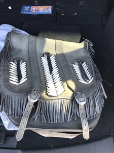 AUTHENTIC HARLEY DAVIDSON  CIRCA 1960’s LEATHER SADDLEBAG / ARTWORK  - Picture 1 of 10