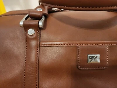 Cutter Buck HQ Brown Leather Duffle Tote Overnight Travel Carryon Luggage Bag - Image 1 of 4