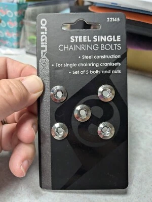 Origin8 Steel Single Chainring Bolts, Set of 5 UPC 072774221455 - Image 1 of 3