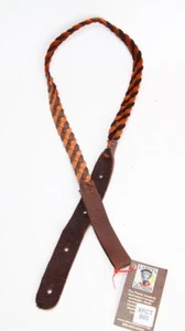 LAKOTA LEATHERS Braided Elk Leather Mandolin Ukulele Straps CHOC & TOB - Picture 1 of 3