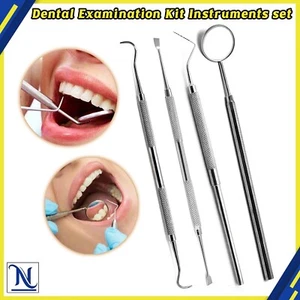 SET 4 PZ Pulizia Denti Cane Strumenti Base Sonde Pick Dentale Nuovo Dentista Igiensit - Foto 1 di 3