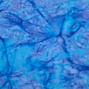 Turquoise Blue Batik Cotton Fabric 33" X 42" Tie Dye Quilting Crafts Hand Craft - Picture 1 of 4