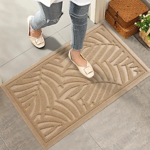 Front Door Mat, Absorbent Resist Dirt Welcome Door Mat Indoor Outdoor, Waterproo - Picture 1 of 12