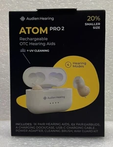 Audien ATOM PRO 2 Wireless Rechargeable OTC Hearing Aid Genuine Sealed - Picture 1 of 2
