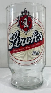 Stroh's Beer Glass Cup Vtg Lion Logo Fire Brewed Strohs 5.25"~ C8 - Picture 1 of 7