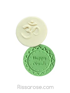 Om Cookie Fondant Debosser Happy Diwali Hinduism Buddhism Jainism - Picture 1 of 5