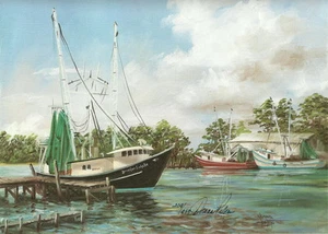 GULF COAST DOCK von Donna Peters LANDMARK SERIE - Bild 1 von 1