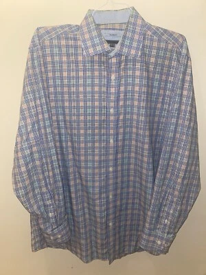 Camisa Johnson & Murphy Para Hombres Abotonada Ajuste A Medida Puño Abatible Grande Multicolor Foto 1 de 4