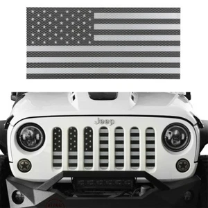 Front Insect Proof USA Flag Grille Insert Mesh Guard For Jeep Wrangler JK 07-18 - Foto 1 di 10