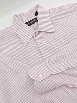 🇺🇲 Kenneth Gordon Men's 16x33 Dress Shirt Made In USA Pink Stripe - Image 1 of 4