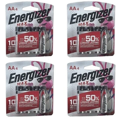 ENERGIZER Max AA Batteries Long Lasting New Alkaline Battery On Sale USA 4-Pack - Image 1 of 2