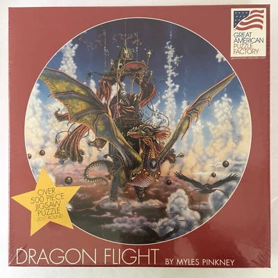 Great American Puzzle #8304 Dragon Flight 500+ 2001 pieza 20,5" rompecabezas redondo NUEVO Foto 1 de 4