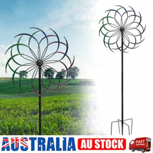 2M Metal Windmill Garden Art Decor Wind Spinner Kinetic Yard Colorful Sculpture - Picture 1 of 13