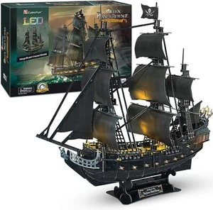340-tlg. Schiff 3D Puzzle 68cm, Black Pearl, Boot der Queen Anne's Revenge, Deko - Bild 1 von 8