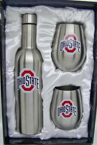 Ohio State Buckeyes NCAA Stainless Steel 28 oz Bottle 2 X Tumbler 12 oz Set Cover