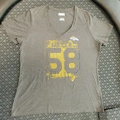 Ropa del equipo de la NFL 2xl XXL Denver Broncos Von Miller 58 camisa manga corta cuello en V Foto 1 de 4