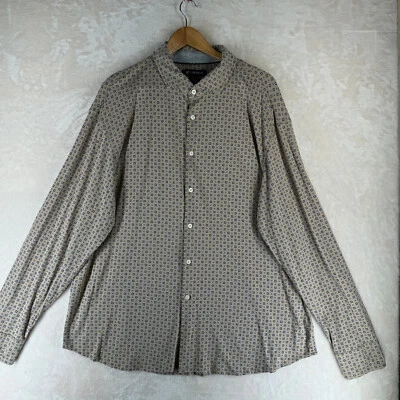 Daniel Crémieux Men's Size XXL Beige Geometric Jersey 100% Cotton Casual Shirt - Image 1 of 4