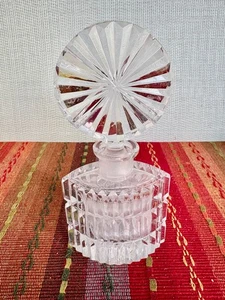 Botella de perfume de cristal bohemio checo vintage de 5,5 pulgadas - Imagen 1 de 4