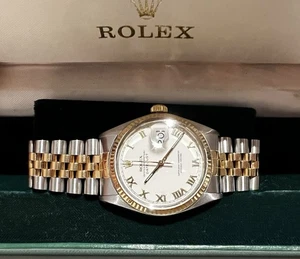 Rolex Datejust 36 16013 Stahl Gelbgold 750 18K Automatik Römisches Ziffernblatt - Bild 1 von 10