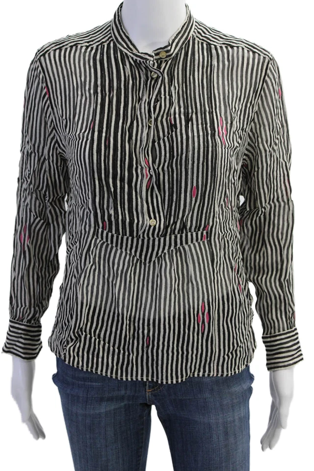 Blusa Etoile Isabel Marant Mujer Rayas Mangas Largas Negra Blanca Talla 36 EUR Foto 1 de 4