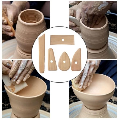 5 piezas herramientas de recorte de arcilla costillas de cerámica de madera versátiles suministros hágalo usted mismo cerámica Foto 1 de 4