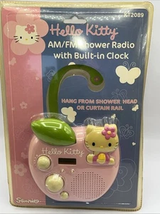 Hello Kitty Sanrio AM/FM Duschradio mit integrierter Uhr Vintage selten versiegelt - Bild 1 von 7