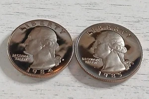 Lote de cuartos Washington 1984 y 85-S a prueba de camafeo **Envío gratuito** - Imagen 1 de 6