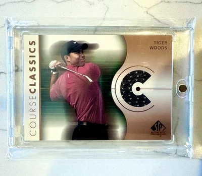 2003 SP Authentic TIGER WOODS Game Used Shirt Relic Course Classics🔥PGA - Image 1 of 2