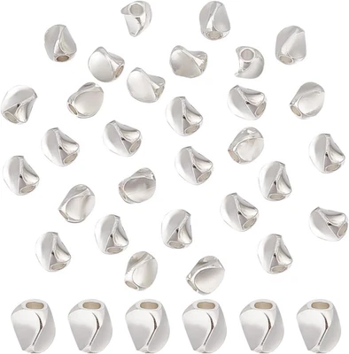 50PCS 925 Sterling Silver Beads for Jewelry Making, 4.5mm Triangle Brass Spac... - Image 1 of 4