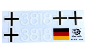 Henglong RC Tank 1/16 2.4Ghz German Tiger-I 3818 Original Decals Sticker Set - Picture 1 of 2