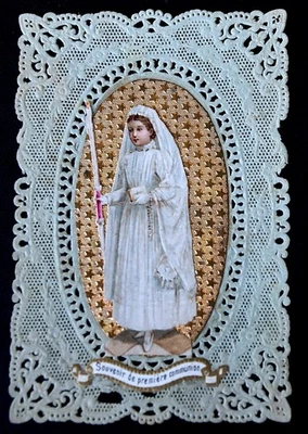 Canivet ancien "souvenir de 1ere communion" - Photo 1/2
