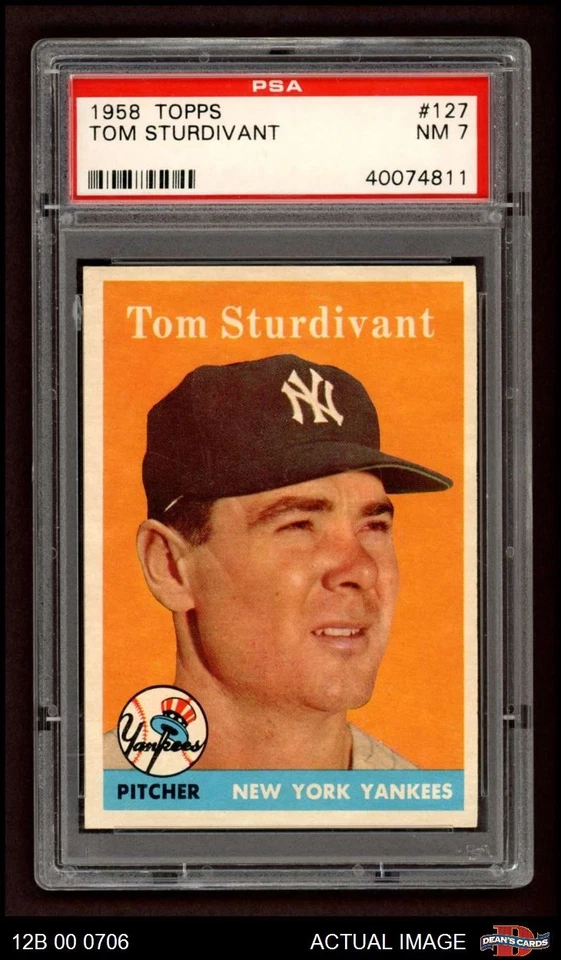 1958 Topps #127 Tom Sturdivant Yankees PSA 7 - NM - Image 1 of 1