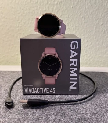 👟 Garmin vívoactive® 4S – Gold mit rosa Sportarmband, top Zustand, OVP, 40mm  - Bild 1 von 4