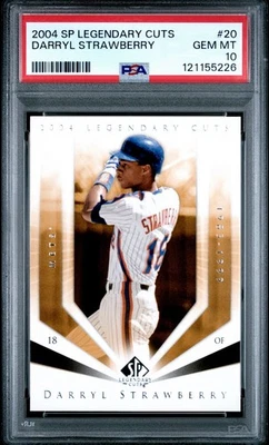 2004 Upper Deck SP Legendary Cuts Darryl Strawberry PSA 10 Mets - Image 1 of 2