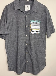 XL On the Byas Button up men's shirt Western Aztec Pocket Art to Wear Y2K - Picture 1 of 6