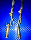 2xREAL BULLET SHELL KEYCHAIN!  OLD FIRED BRASS-5.56 Or .223 REM + PARACORD ROPE!